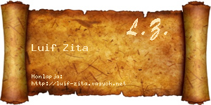 Luif Zita névjegykártya